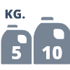 5 and 10 kg can